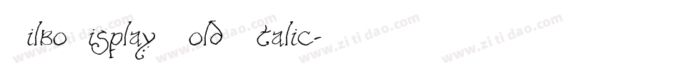 BilboDisplay Bold Italic字体转换
